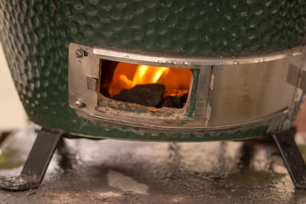 Lighting a Fire in the Bottom Vent of the Big Green Egg