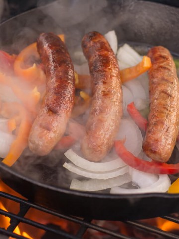 Sausage and Peppers in the Cast Iron Skillet