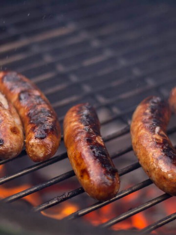 Grilled Beer Brats on the Big Green Egg