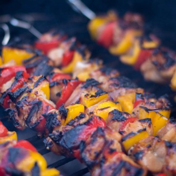 Grilled Honey Chicken Kebabs - Delicious Sear on the Big Green Egg