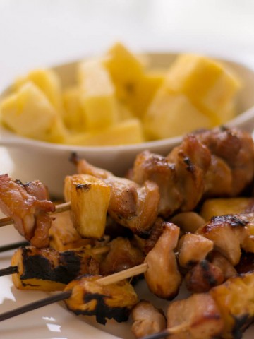 Hawaiian Chicken Kebabs with a nice Sear on the Pineapple and Chicken