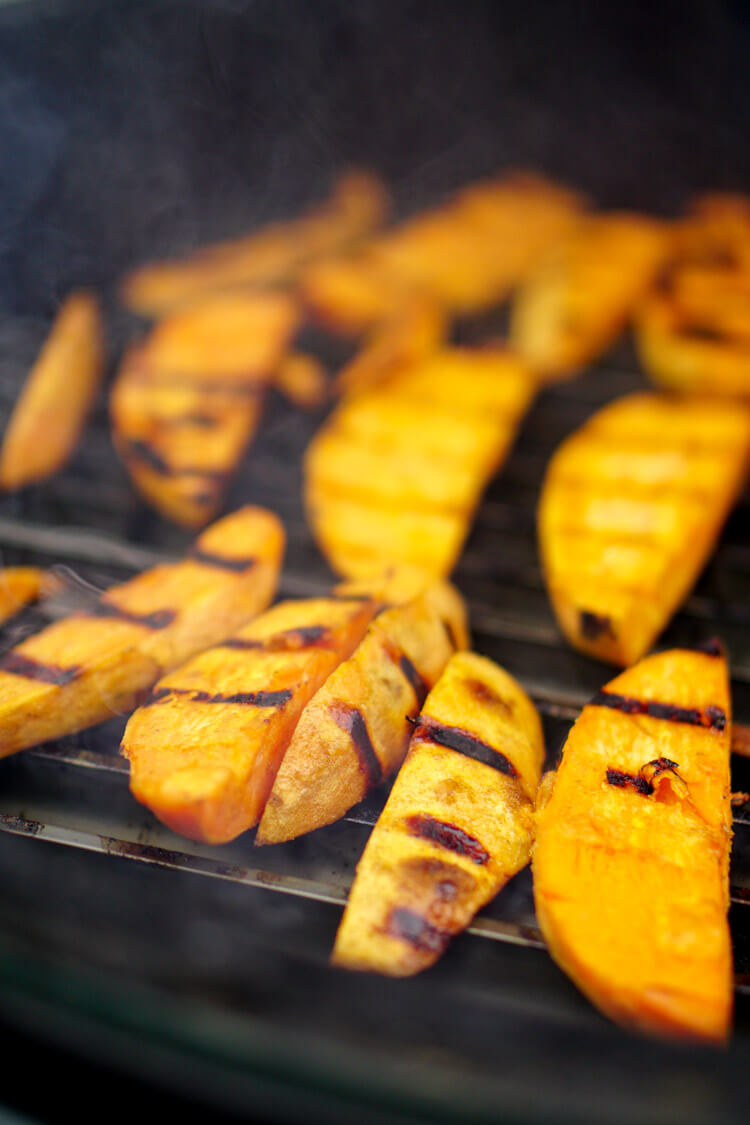 Grilled Sweet Potato Wedges on the GrillGrate