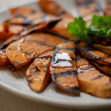 Grilled Sweet Potato Wedges with Drizzled Honey