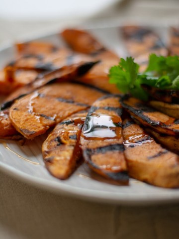Grilled Sweet Potato Wedges with Drizzled Honey