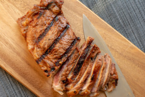 Grilled Teriyaki Steak Sliced and Ready for Serving