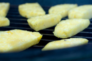 Grilled Pineapple Slices Fresh on the GrillGrate on the Big Green Egg