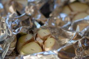 Grilled Roasted Garlic in Foil