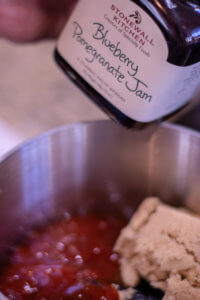Use stonewall kitchen blueberry pomegranate jam as the base for this delish sauce