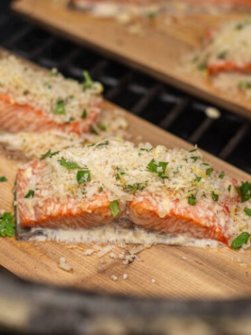 Once the internal temperature reaches 140 degrees, the salmon can be removed from the grill