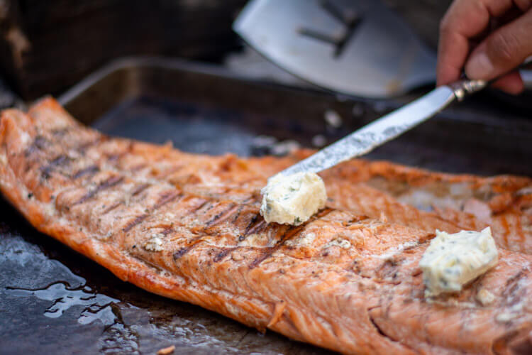 Grilled Steelhead Trout with Herb Butter