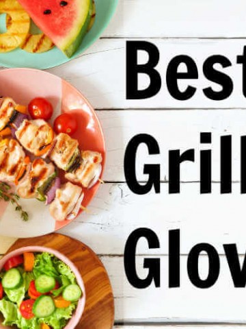 BBQ Plates with text for the Best Grilling Gloves