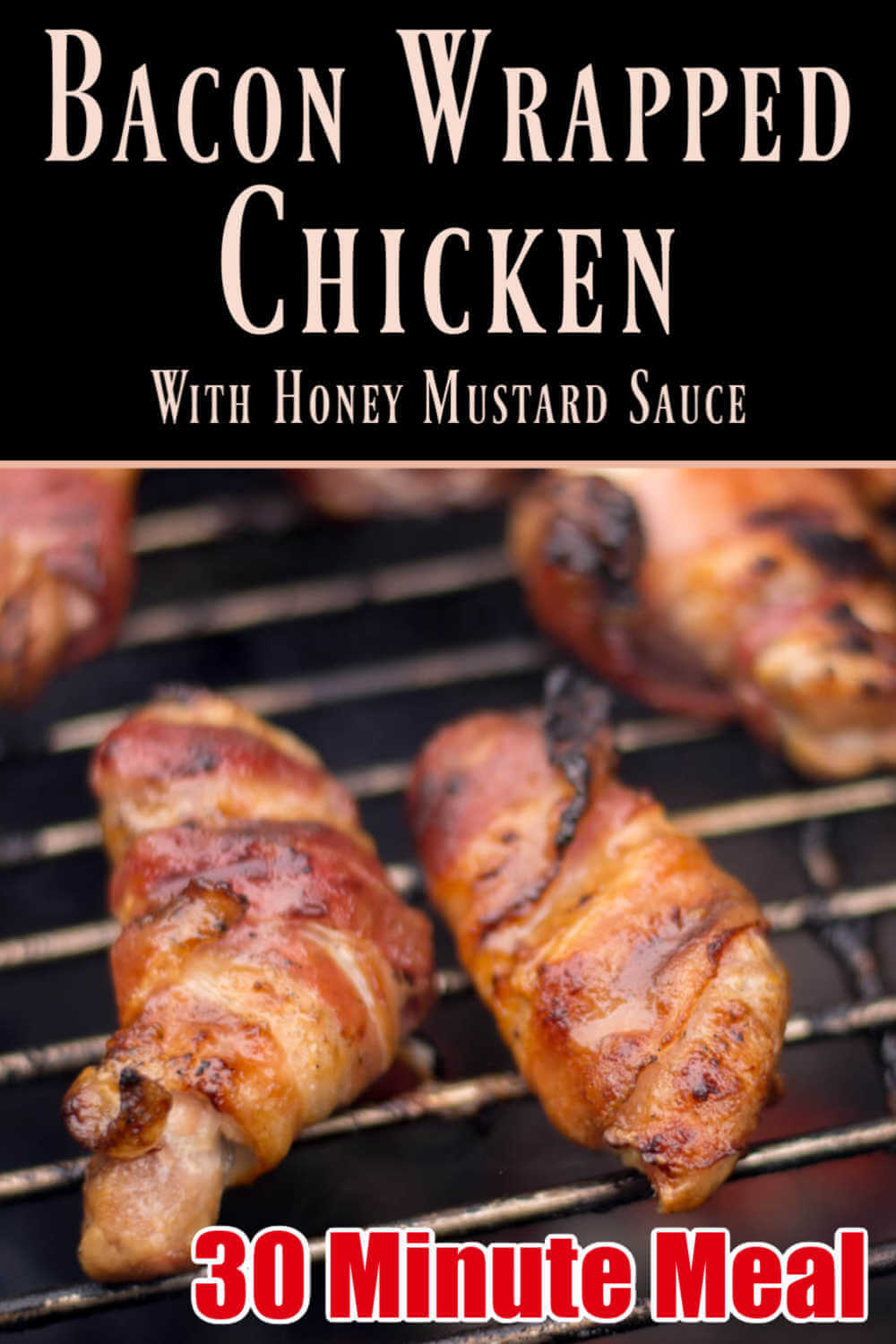 Honey Mustard Glazed Bacon Wrapped Chicken Bites {30 Minutes}