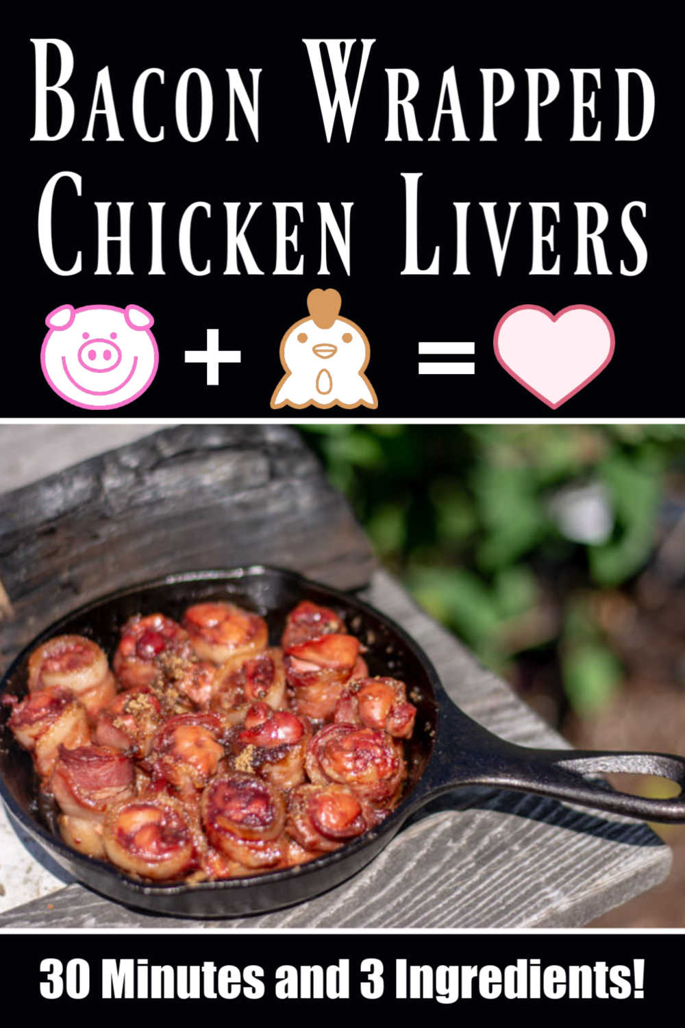 Grilled Chicken Livers Wrapped in Bacon {35 Minutes}