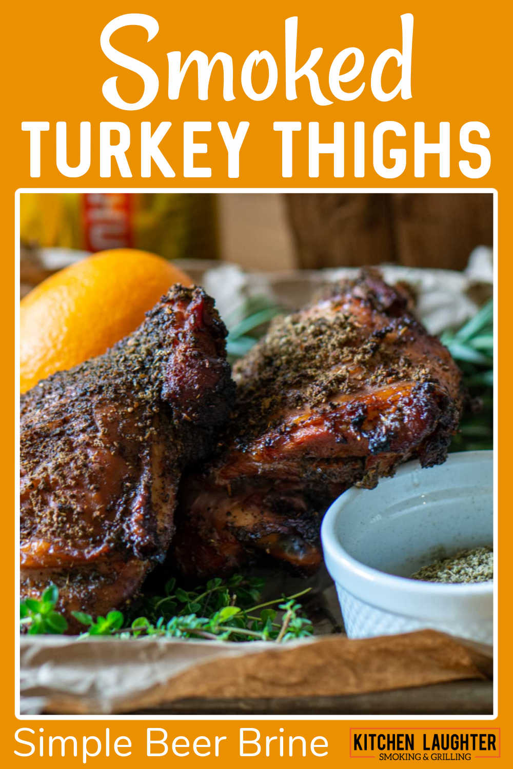 Beer Brined Smoked Turkey Thighs {75 Minutes Smoke Time}