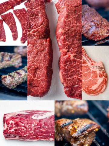 Seven photos of cuts of beef that can replace skirt steak.