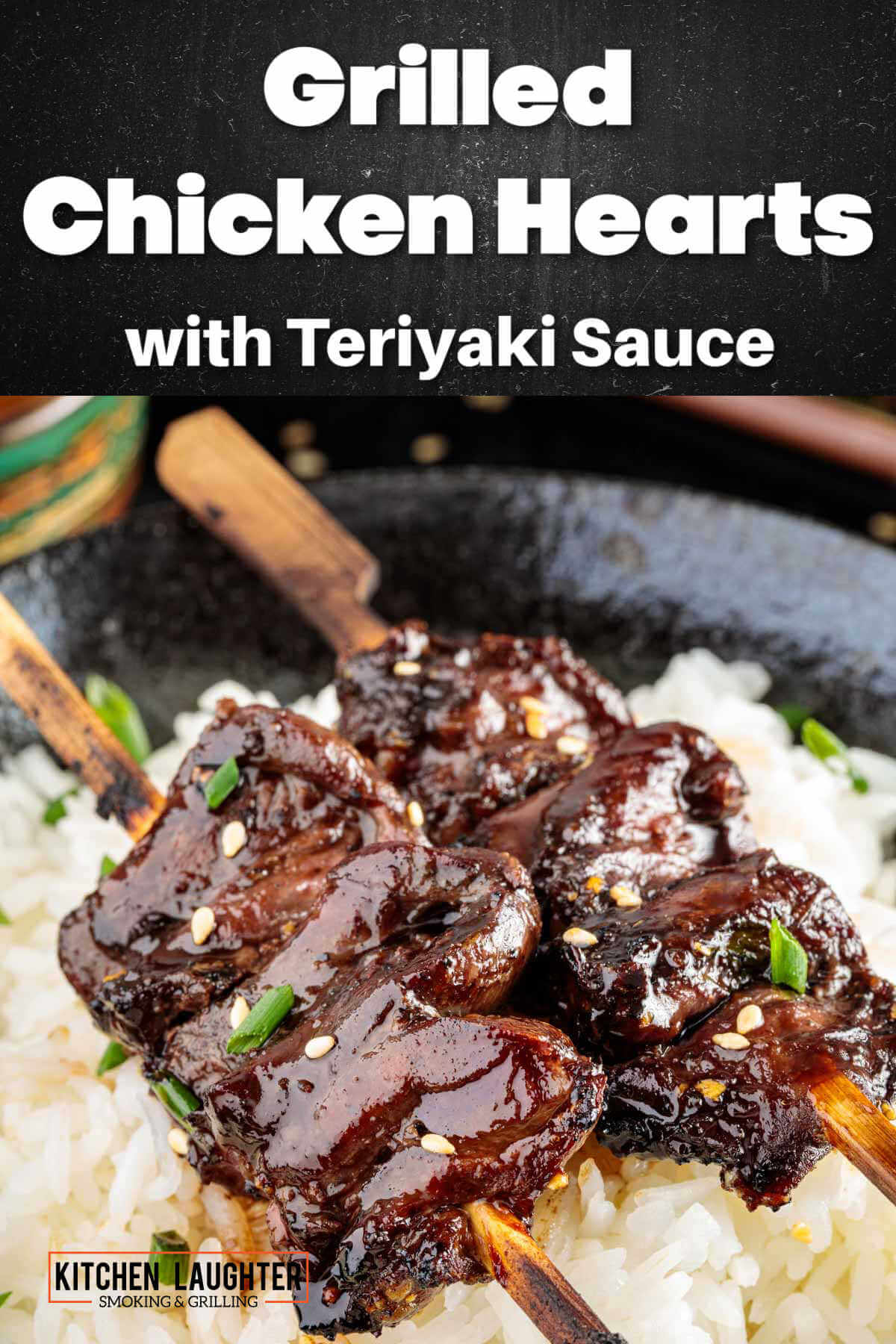 Grilled Terikayi Chicken Heart Skewers